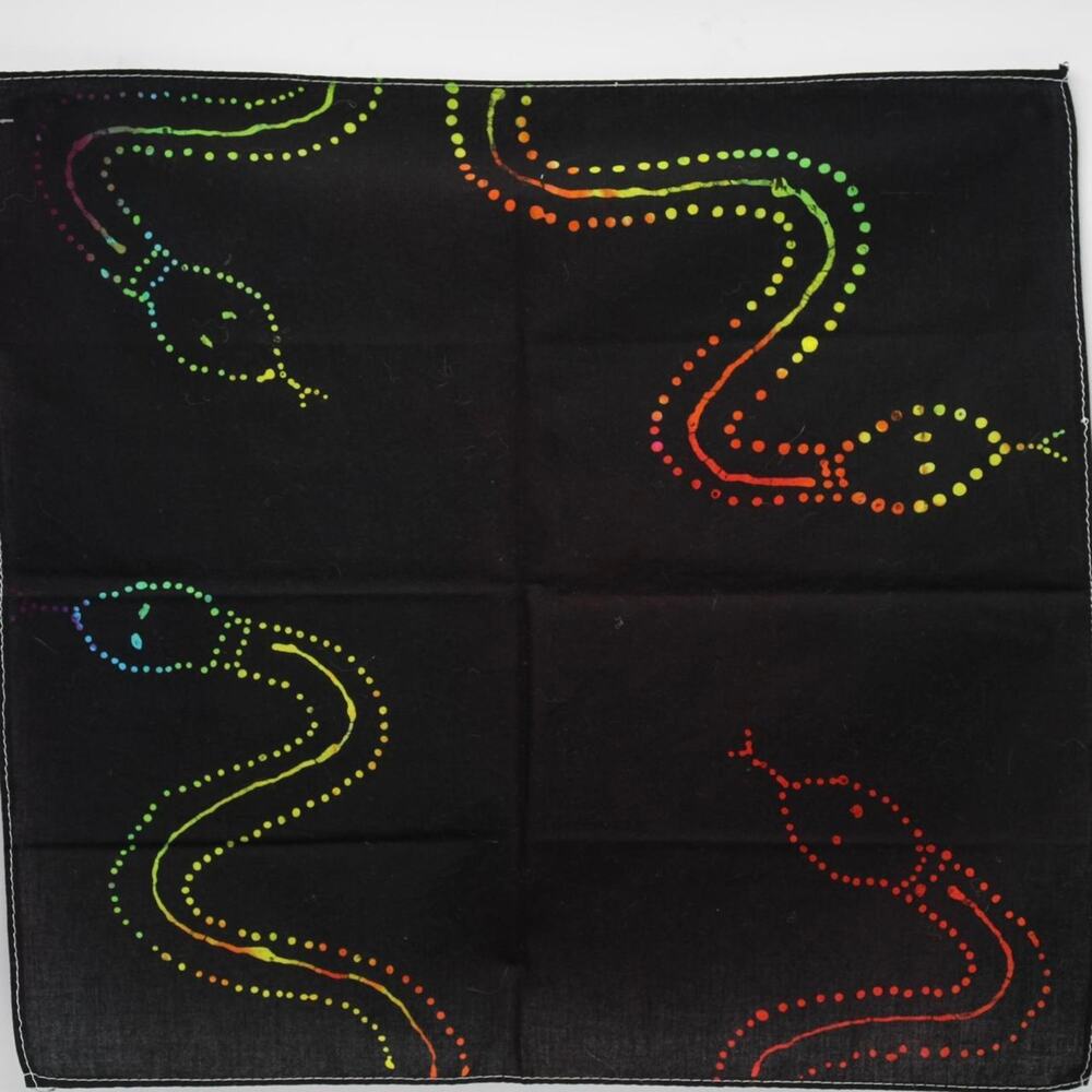 Rainbow Snake Print Batik Small Handkerchief